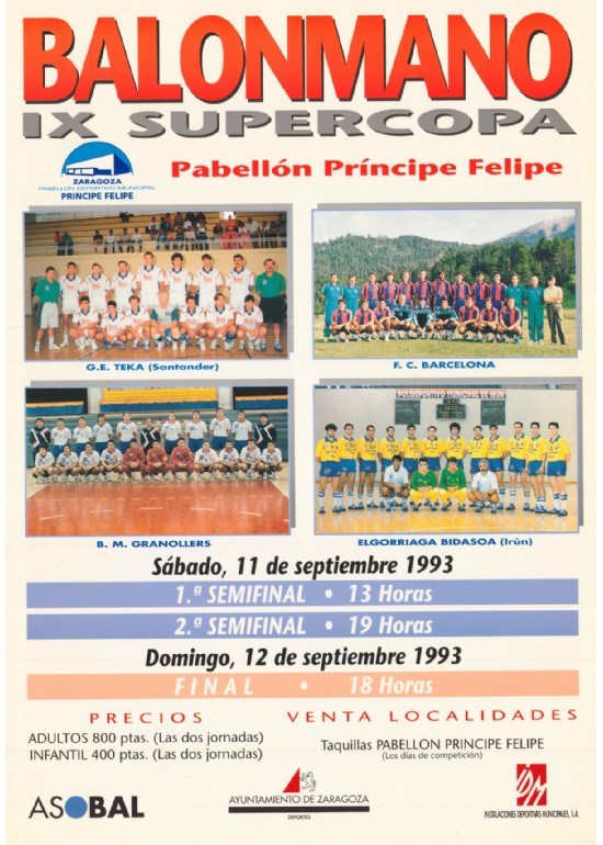 11 y 12 sept 1993 SUPERCOPA ASOBAL