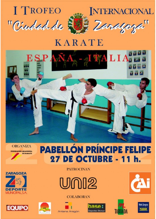 27 octubre 2002 I TROFEO INTERNACIONAL «CIUDAD DE ZARAGOZA» DE KÁRATE (ESPAÑA - ITALIA)