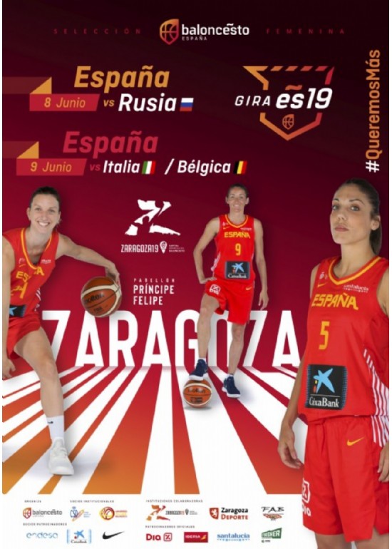 8 y 9 junio 2019 TORNEO INTERNACIONAL BALONCESTO FEMENINO: ESPAÑA - BÉLGICA - ITALIA – RUSIA