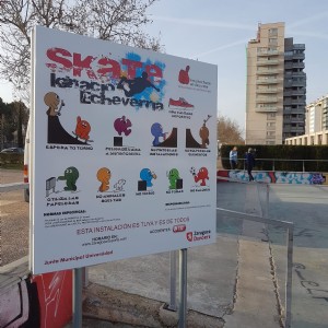 El skate park de Vía Hispanidad ya luce su nuevo nombre «Ignacio Echeverría»