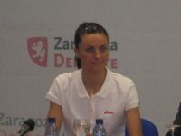 María José Pueyo (Atleta) en la rueda de prensa de la XI Media Maratón «Ciudad de Zaragoza»