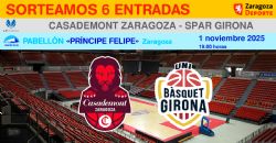 Sorteo de entradas para ver el Casademont Zaragoza - Spar Girona [1 noviembre 2025]